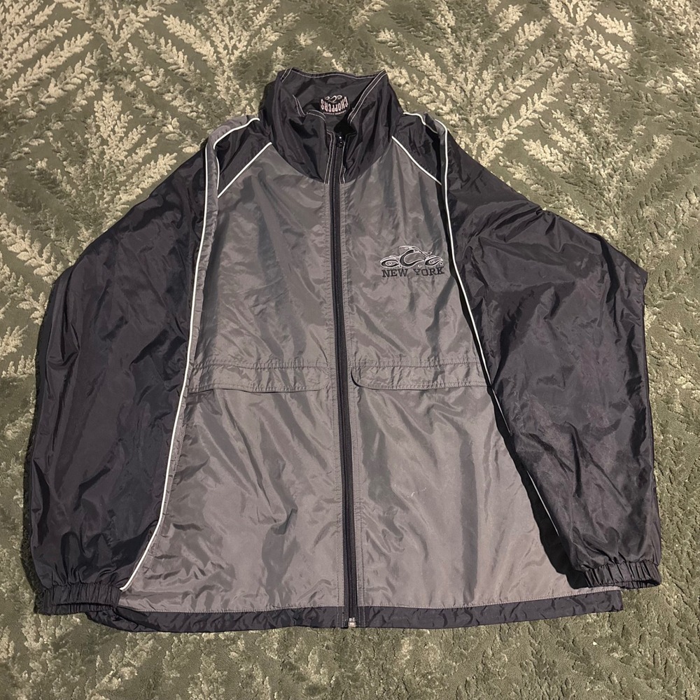 VintageOrange County Choppers  Windbreaker Jacket Grey Black Embroidered Mens XL - Picture 2 of 4